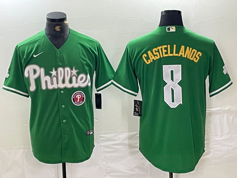 Men Philadelphia Phillies 8 Castellanos Green Fashion Edition Nike 2024 MLB Jersey style 2
